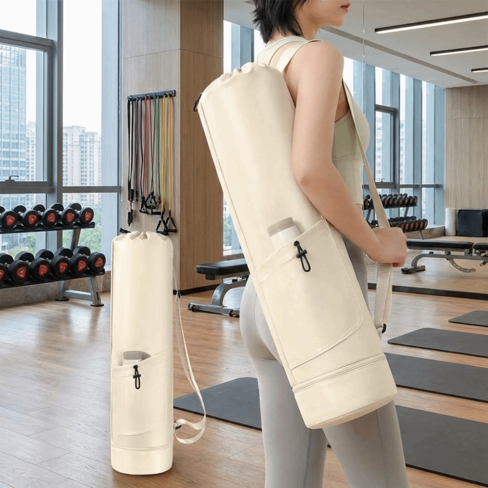 Yoga Mat Bag Carrier - Große Kapazität Yogamatten-Aufbewahrungstasche Wasserdichte Kordelzug-Fitnessmatte-Tragetasche Verstellbarer