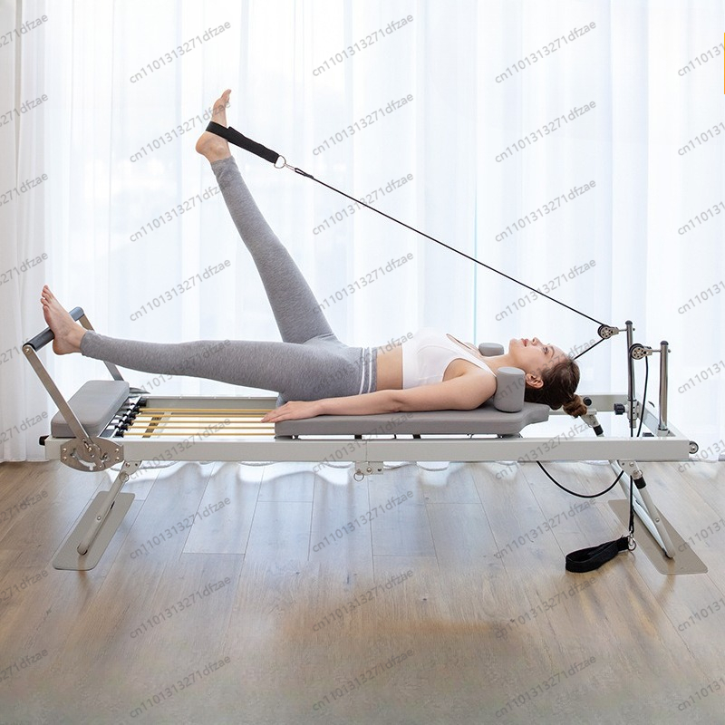 Pilates Yoga For Weight Loss - Großes klappbares Pilates-Reformer-Gerät: Core-Yoga-Bett für Zuhause,