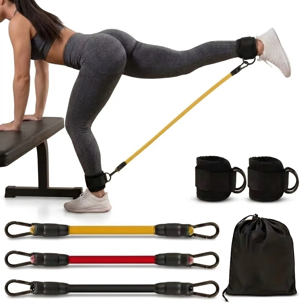 Pilates Ankle Strap - 5-teiliges Knöchel-Widerstandsband-Set mit verstellbaren Gurten für