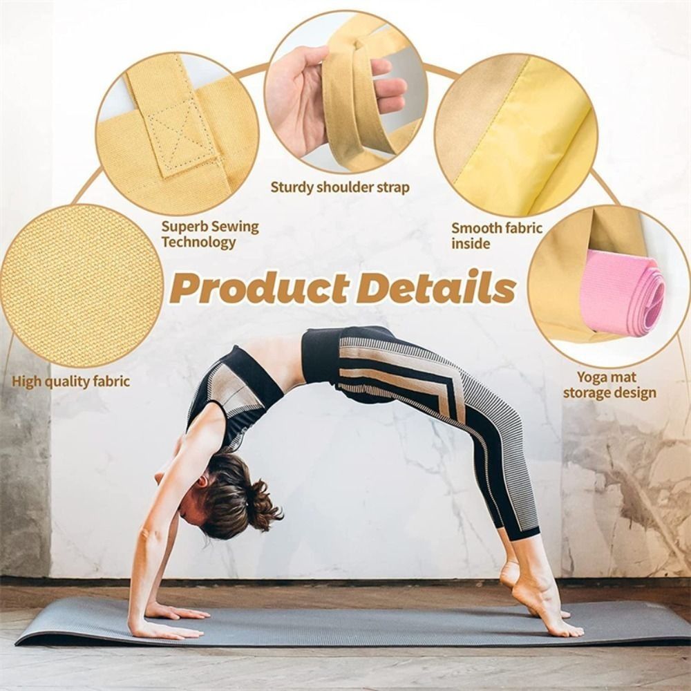 Pilates Yoga Bag - Große Kapazität Yoga-Matten-Tragetasche Leichte Dicke Canvas-Multifunktionstasche